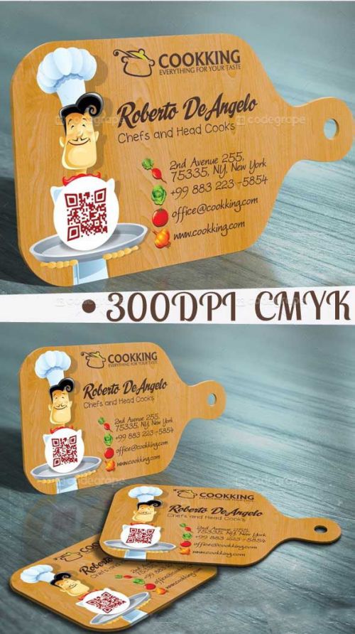 دانلود طرح لایه باز کارت ویزیت آشپز و رستوران Chef Cook Business Card