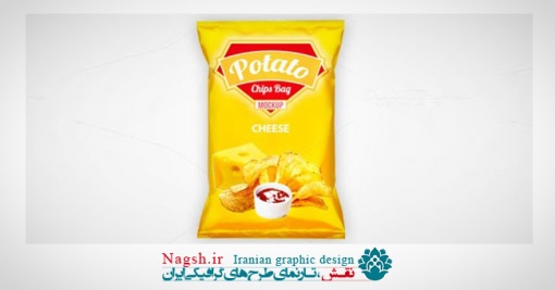 دانلود طرح موک آپ پاکت چیپس Chips Bag Mock-Up