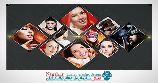 دانلود قالب آماده و لایه باز فریم های لوزی تیره برای تصاویر- Graphicriver Black Photo Frame Template